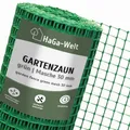 Produktbild: HaGa Gartenzaun aus Kunststoff - 1,2m Höhe | 1m Länge (Meterware) | grün | 30mm Masche - Stabiler Kunststoffzaun für Garten - Verwendung als Hundezaun, Hühnerzaun, Rankgitter, Kompostbegrenzung