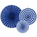 Produktbild: Partydeco Decorative Rosettes, navy blue (1 pkt / 3 pc.) (3 Stk.) (PDRPK1-074)