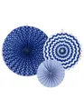 Produktbild: PartyDeco Set Papier Rosette- Marine mit Druck- Dekoration Dekoration Reihe hängen Papier Rosetten Papier Stern Papier Pumpons aus Papierpapier für Silvester Hochzeit Geburtstag Baby Shower