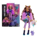 Produktbild: Monster High Clawdeen Wolf-Modepuppe mit Hund Crescent und Accessoires