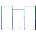 Produktbild: ZERRO Reckstange outdoor Turnreck bis 150kg belastbar, Höhenverstellbar Dreifache Turnstange Outdoor, grün-blau