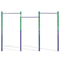 Produktbild: ZERRO Reckstange Outdoor Turnreck bis 150kg belastbar, Höhenverstellbar Dreifache Turnstange Outdoor, grün-blau