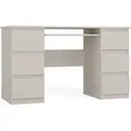 Produktbild: Computer Tisch Kuba Kaschmir Beige Für Laptop 6 Schubladen Regal Büro - Beige