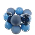 Produktbild: Christbaumkugeln Nachtblau 3 x transparent & 3 x matt Ø 6 cm aus Glas - 6er Set