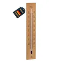 Produktbild: TFA Dostmann Analoges Innen Außen Thermometer aus Eichenholz, 12.1059.01, 27,40 cm groß, Gartenthermometer, Thermometer für Haus und Zimmer, zum Hängen, gut ablesbare Skala, braun
