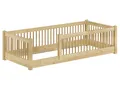 Produktbild: Kinderbett niedriges Bodenbett Kiefer natur 80x180 Kleinkinder Laufstall ähnlich V-60.65-08-180Rollrost inkl.