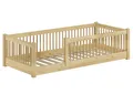 Produktbild: ERST-HOLZ Kinderbett Kinderbett 80 x 190 cm Niedriges Bodenbett Kiefer Massiv Kleinkinder, Kiefer farblos lackiert