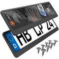 Produktbild: L & P Car Design L&P A162 2 x Kennzeichenhalter in schwarz Nummernschild Kennzeichenhalterung