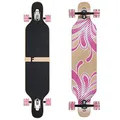 Produktbild: Flex2 bis 84kg - Camber Longboard (Flex2 bis 84kg, pink Blume LED - Ahornholz)