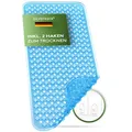 Produktbild: Badewannenmatte 88x40 cm Blau RAUTEN - Antirutschmatte Badewanne BPA frei für...