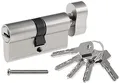 Produktbild: Schließzylinder mit Knauf Türschloss 30/30mm 60mm Zylinderschloss Profilzylinder inkl. 5 Sicherheits-Schlüsseln - 1 Set mit Zylinder, Schraube, 5x Schlüssel