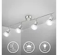 Produktbild: B.K.Licht Deckenleuchte LED Deckenlampe 4x 5W IP20 4.000K - BKL1407, LED wechselbar, Neutralweiß, 4-flammig GU10 4x 400lm dreh- schwenkbar Matt-Nickel
