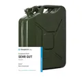 Produktbild: Oxid7 Benzinkanister aus Metall 20 Liter, UN-Zulassung | Kraftstoffkanister für Benzin, Diesel & Bio-Ethanol geeignet | Hochwertige Verarbeitung inkl. Innen-Versiegelung [Olivgrün]