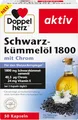 Produktbild: Doppelherz Schwarzkümmelöl 1800 - Mit Chrom als Beitrag zur Aufrechterhaltung eines normalen Blutzuckerspiegels - 50 Kapseln