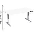 Produktbild: Geramöbel Schreibtisch Elevate Basic, weiß / silber, elektrisch höhenverstellbar, 160 x 73-123 x 80cm