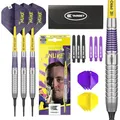 Produktbild: Target Darts Luke Littler Brass Soft Tip Darts Set – 19G Pixel Tip Dart, Das Nuke Player Edition Dart-Set, inklusive Dartflügel, Schäfte und Dartkoffer | Professionelles Dartzubehör
