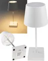 Produktbild: LED Tischleuchte 26cm, Weiß 3xAA A Batterie, dimmbar, Licht warmweiß