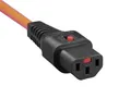 Produktbild: Kash Kaltgeräte-Anschlusskabel Kaltgeräte-Buchse C13 - Schutzkontakt-Winkelstecker Schwarz, Orange 3.00m 1St.