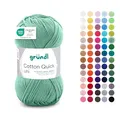 Produktbild: Gründl Wolle Cotton Quick uni - dünne Wolle zum Häkeln - Strickgarn - Häkelgarn - Glänzend und hautfreundlich - 100% Baumwolle - 1 Knäuel 50 g / 125 m - Nadelstärke 3-4 - apfelgrün
