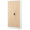 Produktbild: Büroschrank C001 Aktenschrank Lagerschrank Mehrzweckschrank Metallschrank 4 Fachböden Pulverbeschichtung Stahlblech 185 cm x 90 cm x 40 cm Farbe:... - Weiß/Beige
