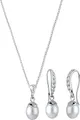 Produktbild: Elli Ohrring und Ketten Set Multipack Schmuck Geschenk Silber 925 Ohrringe Halskette (Set, 4-tlg), mit Zirkonia (synth) - mit Süßwasserzuchtperle