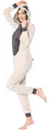 Produktbild: Ladeheid Damen Schlafoverall aus Baumwolle Jumpsuit bunt Verkleidung Schlafanzug Einteiler mit Kapuze LA40-234 (Beige Mops, M)