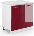 Produktbild: Spülenunterschrank Vicco Fame-Line Bordeaux Hochglanz 80 cm , AP Marmor, Model 45365