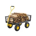 Produktbild: Bollerwagen Gartenwagen Transportwagen Handwagen Holz Gummi 900 lbs