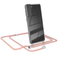 Produktbild: EAZY CASE - Smartphone Necklace - kompatibel mit Samsung Galaxy S21 Plus 5G, Tasche Kette Schultertasche Crossbody Bag, Handyhülle zum Umhängeband Kordel in komplett Alt Rosa mit Endstücken in Silber