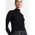 Produktbild: RICHROYAL Longsleeve mit Glitzereffekten, Turtleneck, enger Schnitt schwarz L (40)