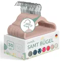 Produktbild: Laleni Kinderkleiderbügel 30 Stück mit Samtbezug - platzsparende Kleiderbügel Kinder - 360° drehbare Kinder Kleiderbügel - rutschfeste Kleiderbügel Kinder samt - Kleiderbügel Baby - Kleiderbügel Rosa