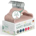 Produktbild: Kinderkleiderbügel 30 Stück mit Samtbezug - platzsparende Kleiderbügel Kinder...