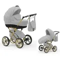 Produktbild: Klassischer Kinderwagen Sorento Gold 2 in 1 inkl. Sportsitz in 19 Farben - Grau