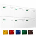 Produktbild: AL Briefkastensysteme Basic 6er Briefkasten RAL 9016 Verkehrs Weiss 6 Fach DIN A4 wetterfest Briefkastenanlage mit Posthaltebügel und 2 Namensschildern
