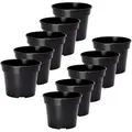 Produktbild: Garronda Blumentopf Kunststoff Pflanztopf Rund Kräutertopf Anzuchttöpfe Blumentopf Schwarz Für Innen Und Aussen 19cm Gd-0025 (10 Stück Schwarz, ⌀ 19 Cm H 15 Cm)