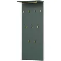 Produktbild: Schildmeyer Wandgarderobe Kent, 151442, Holz, 50 x 110,6cm, mit Kleiderstange und 9 Haken, waldgrün