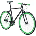 Produktbild: Galano 700C 28 Zoll Fixie Singlespeed Bike Blade 5 Farben zur Auswahl, Rahmengrösse:53 cm, Farbe:schwarz/grün