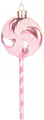 Produktbild: BRUBAKER Lolli - Handbemalte Weihnachtskugel aus Glas - 17 cm Baumkugel Lollipop Rosa Pink - Lolly Süßigkeiten Dekoration Weihnachten - Mundgeblasener Christbaumschmuck - Figur Lustig Deko Anhänger