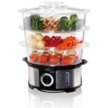 Produktbild: ETA Dampfgarer Steampot I 1100 W I 3 transparente Behälter I Fassungsvermögen 12,25 l I Reisschüssel 1,5 l I Eieraufsatz I Timer