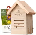 Produktbild: wildtier liebe Marienkäfer-Hotel, Marienkäferhaus - Wetterfest & Unbehandelt aus Massiv-Holz I Insektenhotel für Marienkäfer zum Aufhängen I Nistkasten, Marienkäferunterkunft für Garten, Balkon
