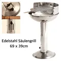 Produktbild: Edelstahl Säulengrill BBQ 69 cm hoch Grill Holzkohlegrill Holzkohle Kynast