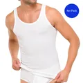 Produktbild: 4 Schiesser Herren Unterhemden, 0/0 Arm, Doppelripp Cotton Basic - Weiß / Grö...