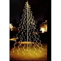 Produktbild: ECD Germany Fahnenmast Lichterkette 10 Stränge 8m mit 360 LEDs Warmweiß für Bäume inkl. 10 Heringen und 10 Kabelbindern Schwarz IP44 Außen Bel... - Schwarz