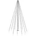 Produktbild: ECD Germany Fahnenmast Lichterkette 10x8 m 360 LEDs Warmweiß IP44 Außen Beleuchtung mit Heringen & Kabelbindern Schwarz