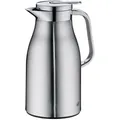 Produktbild: Alfi Isolierkanne Skyline, Silber, Metall, Uni, 1,0 L, doppelwandig, Ausgießer, lebensmittelecht, 100% dicht, Glaskolben, abnehmbarer Deckel, Schraubverschluss, hält warm, kalt, rostfrei, schadstofffrei, Kaffee & Tee, Kannen, Thermoskannen