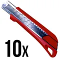 Produktbild: 10x Würth Cuttermesser 18mm mit 30 Klingen extrem scharf Teppichmesser 071566210