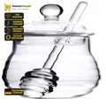 Produktbild: Lawei Honigglas mit Löffel und Deckel 300ml Glas Honigtopf Honigbehälter