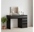 Produktbild: Bellamio Schminktisch Nore mit Spiegel LED-Beleuchtung (Schwarz, 5 Schubladen, 110x70x53 cm), Kosmetiktisch mit 3 Farbstufen & Touch-Sensor, USB-Anschluss