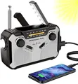 Produktbild: Solar Radio, AM/FM Tragbar Kurbelradio Dynamo Notfallradio mit 4000mAh Wiederaufladbare Batterie, Led Taschenlampe, SOS-Alarm für Camping, Ourdoor, Notfall