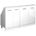 Produktbild: Vicco Dachschrägenschrank-Set, Weiß Hochglanz, Weiß, Holzwerkstoff, 2 Fächer, Rechteckig, 140x81.6x46 cm, Wohnzimmer, Kommoden & Sideboards, Kommoden